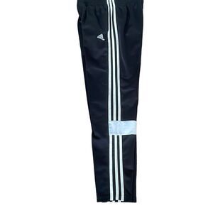 Nearly New! Adidas Black Soccer Pants Blue White Stripe - Unique Style - Men’s X